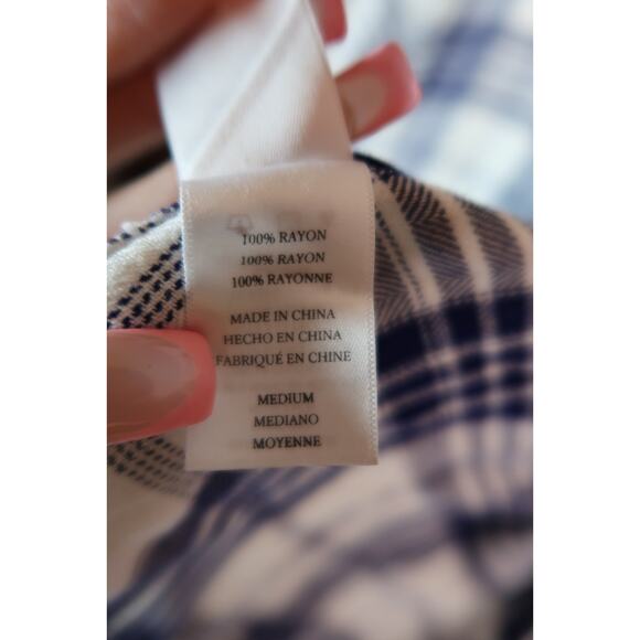 Rails White Sky Mauve set of 2 Plaid Flannel Sleep Shirt S - Picture 10 of 14